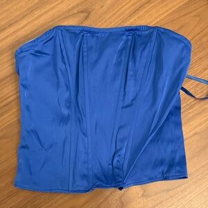 missguided blue corset top
